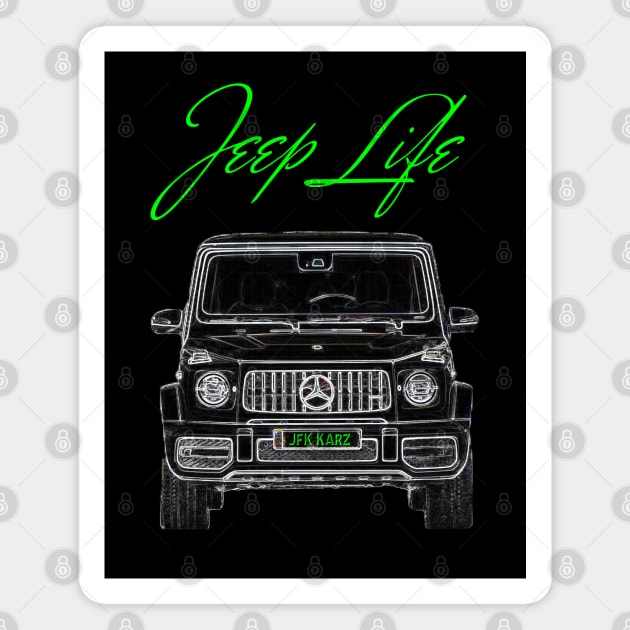 Mercedes G63 Jeep Life Special 4x4 Front View Magnet by JFK KARZ